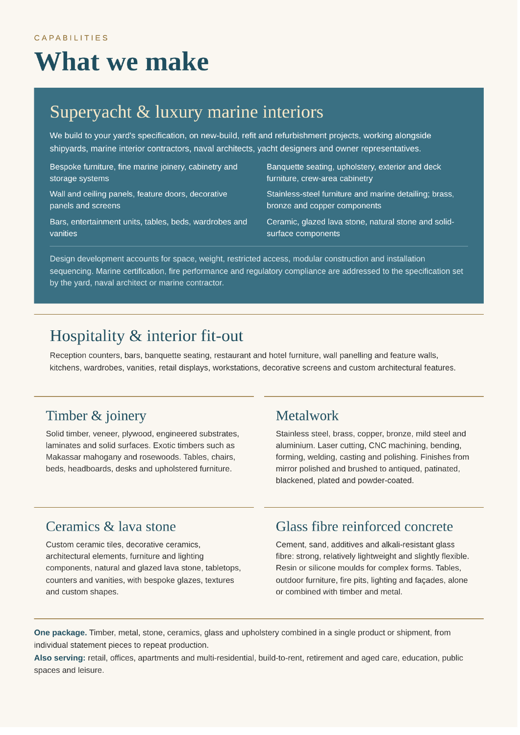 Company profile page 3: Capabilities