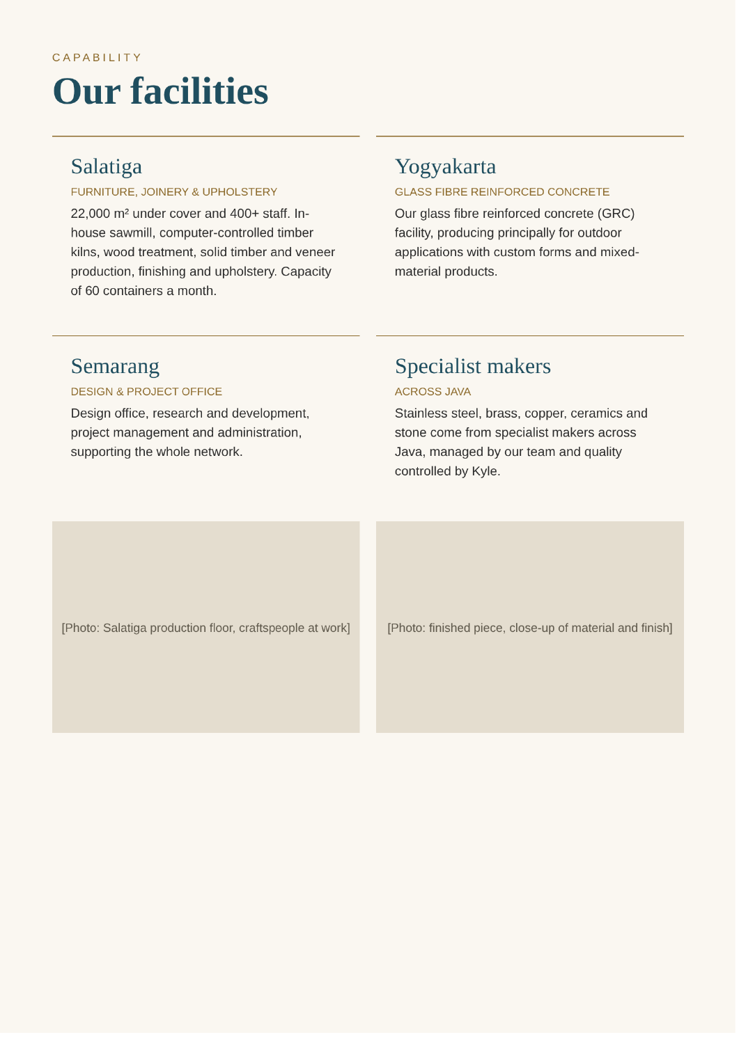 Company profile page 4: Facilities