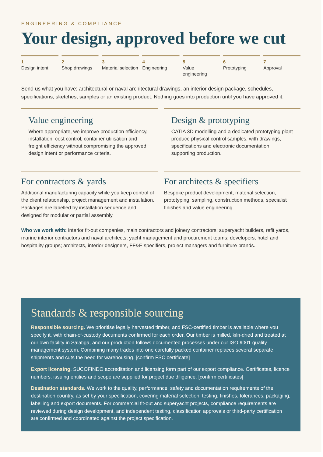 Company profile page 5: Engineering and compliance